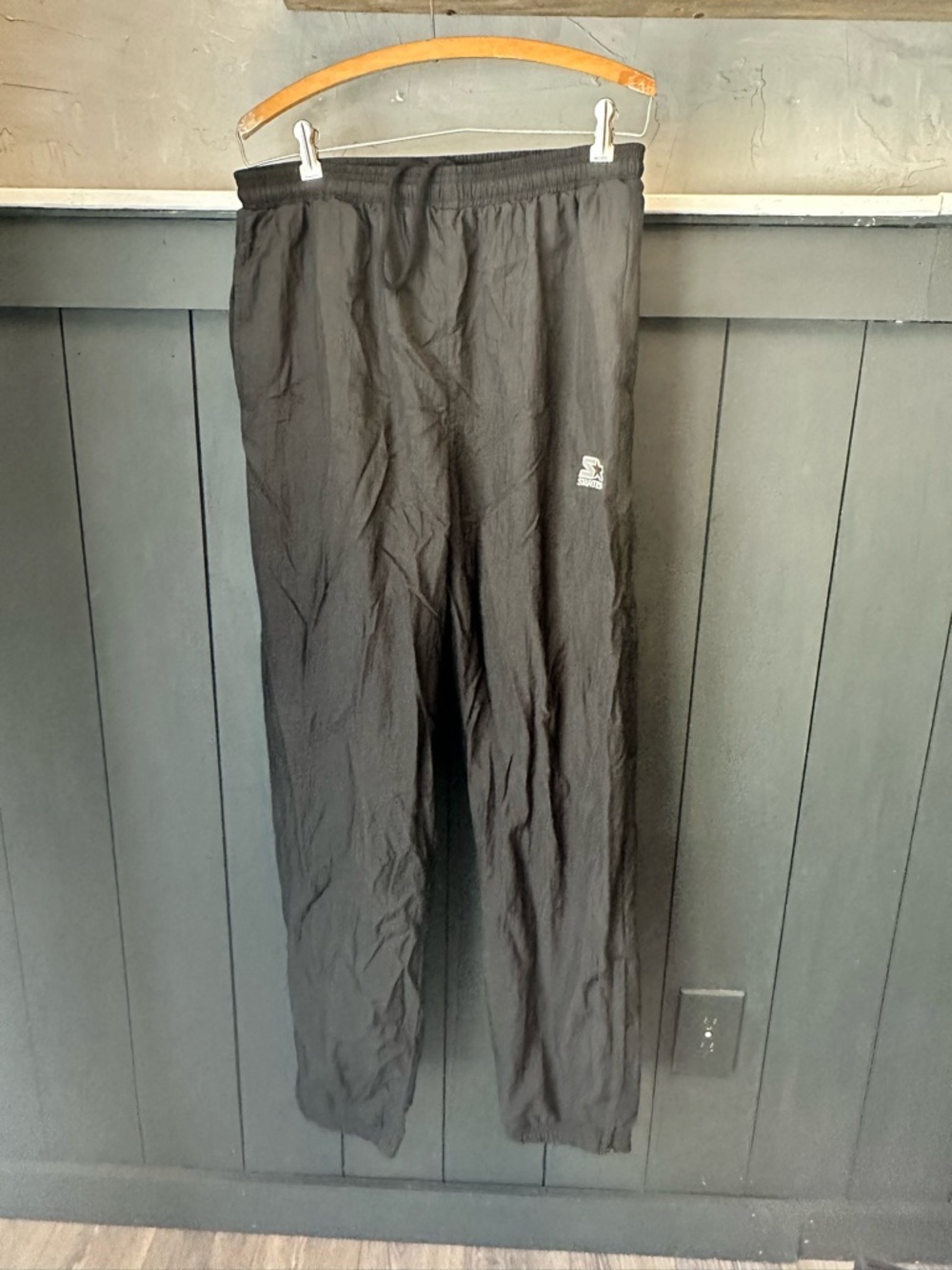 Vintage Starter Windbreaker Ankle Zip Lined Swoosh Track Pants size L